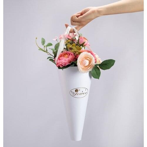 Foldable Packaging Box Flower Wrapping Bag With Handle Flower Box Valentines Day