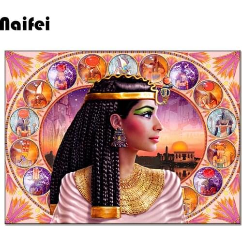 DIY Diamond Embroidery Egyptian beauty Cross Stitch 5D Diamond mosaic Portrait diamond painting rhinestones Christmas gift