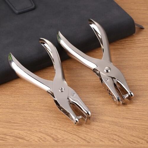 Hole Puncher Portable Single Hole Puncher Paper Scrapbooking Handheld Metal Craft Necklace Card Home School Office Tool