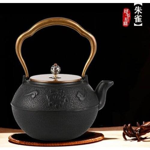 Copper cover iron pot Cast iron pot of oxidation iron pot Rosefinch copper handle teapot of kung fu tea set