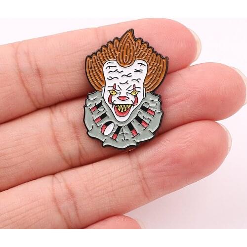 Stephen Clown Metal Enamel Pins and Brooches for Lapel Pin Backpack Bags Badge Joker Cool Fans Gifts