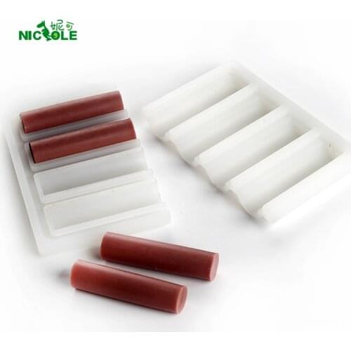 Nicole Tube Silicone Soap Mold 4-Cavity Cylindrical Mould for DIY Handmade