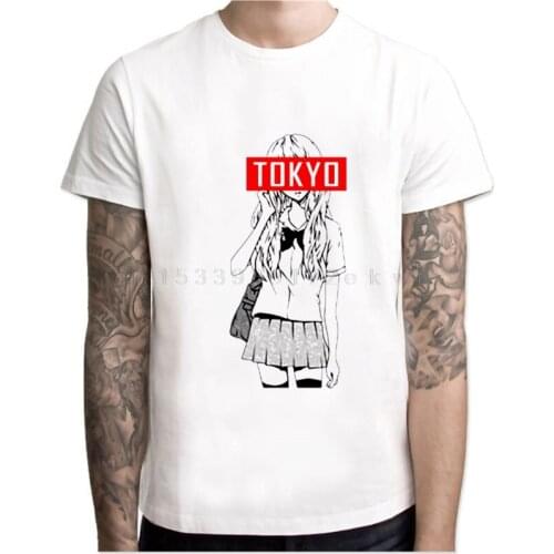 2019 NEW Mens Tshirt Print TOKYO Girl Anime Girl Print T-shirt Women Manga Streetwear Tshirt Unisex Harajuku Clothes