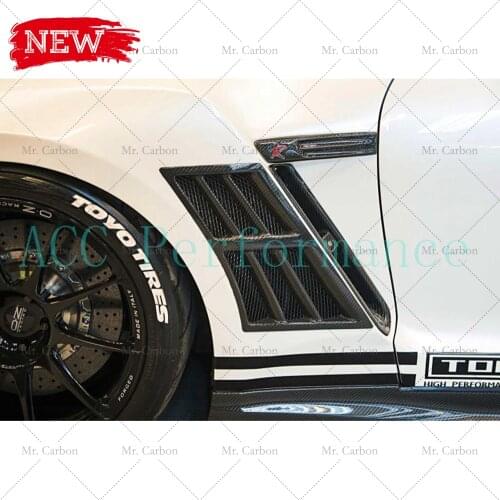 FOR NISSAN R35 GTR TOP SECRET STYLE CARBON FIBER GLASS FRONT FENDER VENTS TRIM TUNING PART GT-R R35 FRP SIDE AIR INTAKE RACING