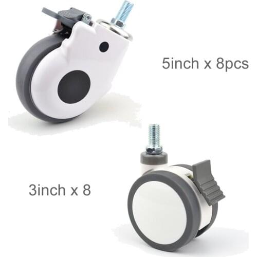 Custom link, 5 inch Directional casters 8pcs, and 3inch casters x 8pcs, TPR wheels, ship to Korea