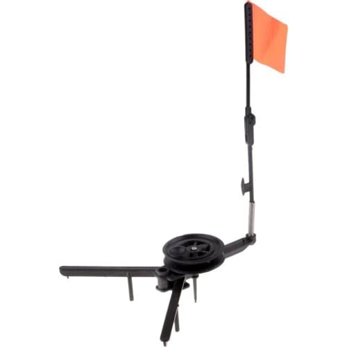 ABS Ice Fishing Tip-Up Ice Fishing Rod With Hole Cover And Orange Flag Winter Fishing Accessories pesca Dropshipping