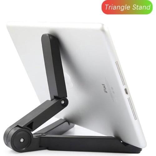 Foldable Tablet Phone Holder Stand for iPad iPhone 11 Pro 8 7 XR X Desktop Flexible Desk Triangle Mobile Stand Holder For Phone