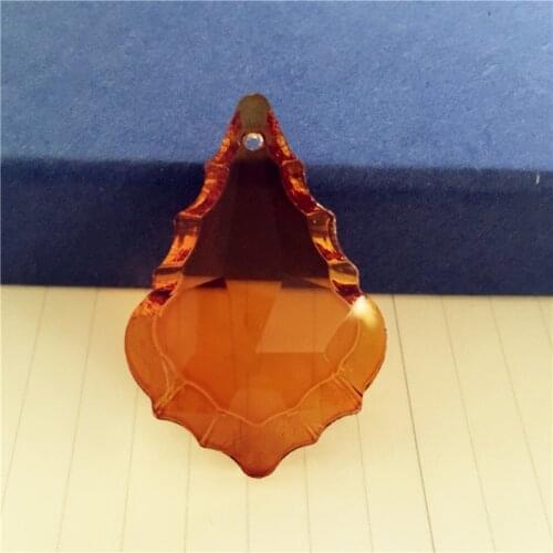 12pcs 50mm Crystal Maple Leaf Pendants Crystal Fengshui Ornaments Crystal Mascot Chandelier Home Wedding Decor Ornaments