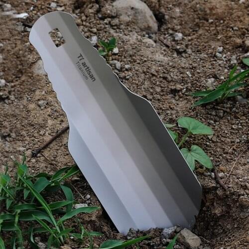 Pets Backpacking Hiking Titanium Shovel Camping Hand Trowel Small Potty Shovel Multitool for Digging Gardening Survival