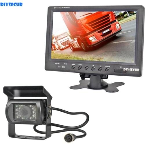 DIYSECUR Wired 9" Car Monitor Rear View Monitor Waterproof IR CCD Camera Parking Accessories for Bus Horse Trailer Motorhome