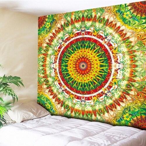 Rainbow Hippie Mandala Tapestry Wall Hanging Indian Boho Decor Psychedelic Wall Tapestry Livingroom Bedroom Bedside Wall Cloth
