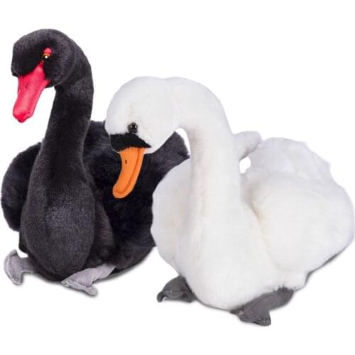 Baby Girl Room Decor Realistic Large Plush Black White Swan Stuffed Doll Home Office Decoration Ornaments Crafts Kids Gifts