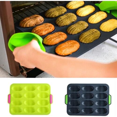 Madeleine Mold Heat-resistant 12-Cavity Non-stick Silicone Cake Mold Baking Mold DIY Cake Non Stick Pan Baking Supplies