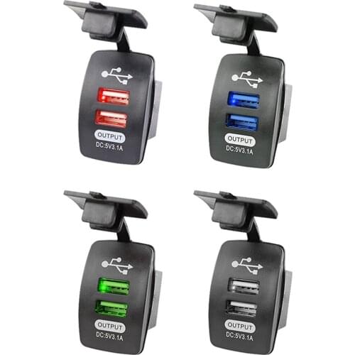 Kebidumei 3.1A Universal Car Charger Waterproof Dual Port Auto Adapter Outlet DC 12V 24V Mobile Phone Charger For All Car