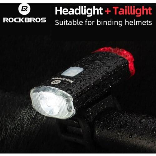 ROCKBROS Bike Light 100 Lm Bicycle Front Rear Light USB Rechargeable LED Bike Light with Horn Bike Lamp Cycling FlashLight
