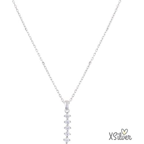 XSilver HC24213 925 Ayar Gümüş 5 Taşlı Kolye