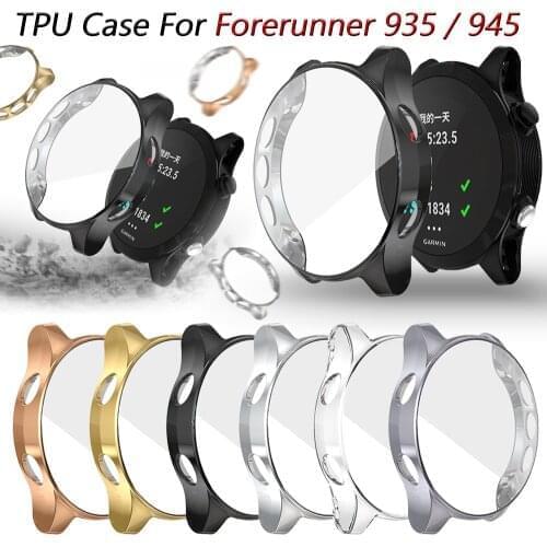 Protective Case For Garmin Forerunner 935 / 945 TPU Cover Bumper With Screen Protector Smart Watch Anti-shock Shell Accessories