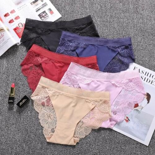 Panties for women lace sexy lingerie ladies cotton underwear female casual briefs Transparent underpants women intimate panty