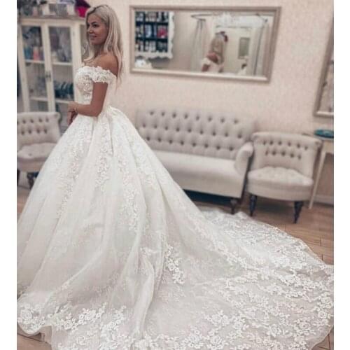 Sweetheart Boho Wedding Dresses Off the Shoulder A Line Lace Tulle Backless Princess Dress Bridal Gowns Robe de Mariee