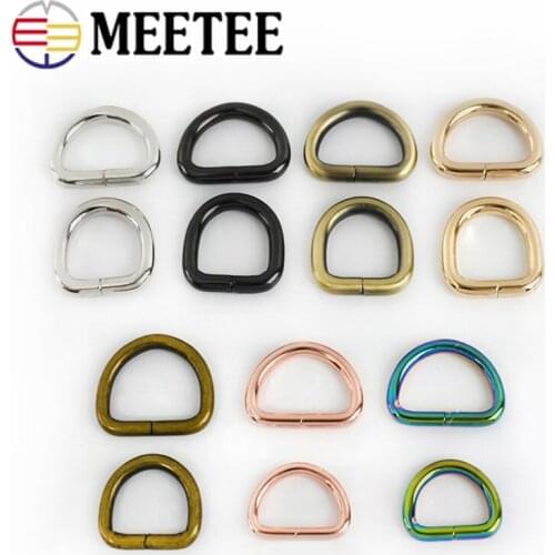 10pcs Meetee 20/25mm O D Rings Metal Buckles for Dog Collar Bag Belt Webbing Clasp DIY Leather Craft Hardware Accessories