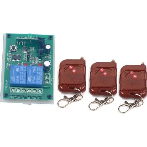 DC12V/24V 2 channel Wireless Switch 1 receiver+1/2/3 transmitter Remote Control