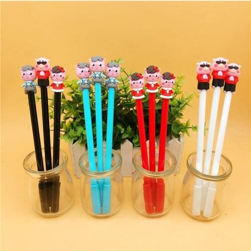 24 Pcs Creative Cute Cartoon Pig Baby Gel Pen Creative Student Supplies Stationery for School Canetas Atacado