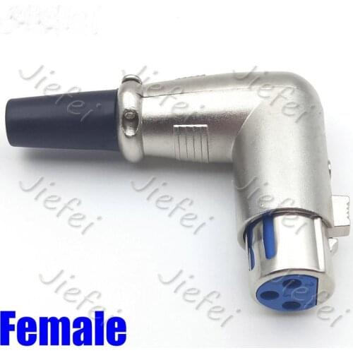 3 pin XLR Audio Cable Connector MIC Female Jack Right angle