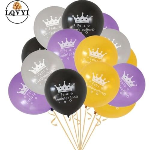 50/100pcs 10 inch Spanish Feliz Cumpleanos Latex Balloon Inflatable Air Globos Birthday Party Decoration Ballons Supplies
