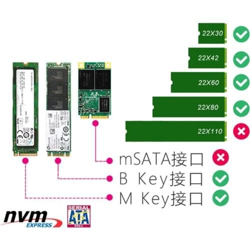 M.2 SSD to U.2 Adapter 2 in 1 M.2 NVMe Key B/M SSD to PCI-e U.2 SFF-8639 Adapter PCIe M2 Converter Desktop Computer