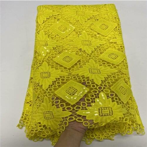 African lace fabric 2020 high quality lace sequins Guipure lace fabric Cord lace fabric for wedding dress r19-35