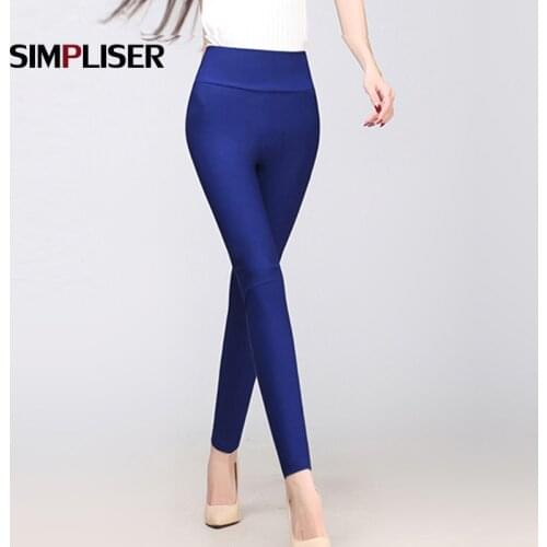 High Waist Leggings For Women Candy Color Pencil Pants High Stretch Female Casual Trousers Plus Size 6XL Large Size White Black