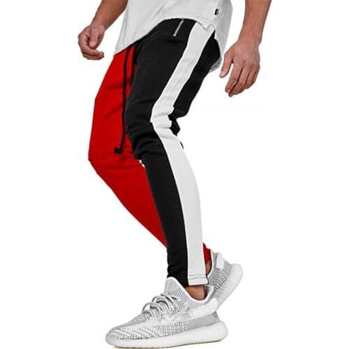 Hip hop sports trousers men joggers spell color fashion streetwear Slim sweatpants for men Spring Autumn pants man