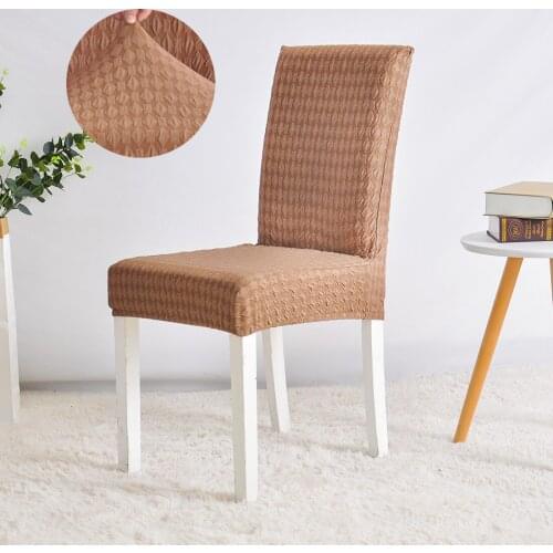 Solid Jacquard Chair Covers Spandex For Wedding Dining Room Office Banquet housse de chaise chair cover