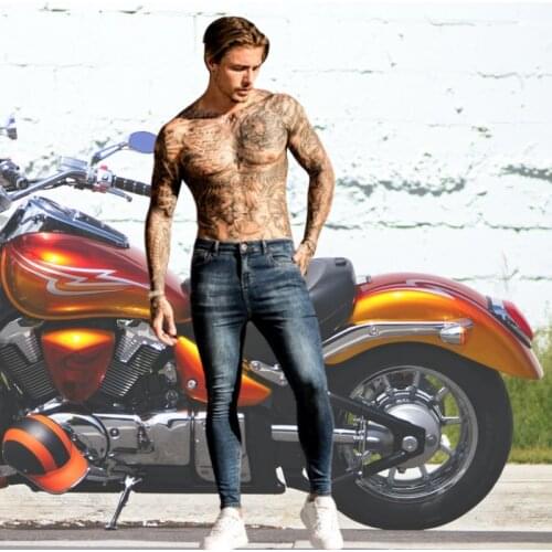 Men Elastic Skinny Jeans Men 2020 Stretch pencil pants Streetwear Mens Blue Denim Jeans Jogging Cowboy Trousers