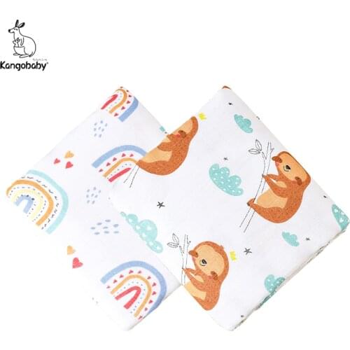 Kangobaby #Bamboo Cotton Fashion# 4 Layers Rainbow And Koala Winter Warmth Baby Swaddle Blanket
