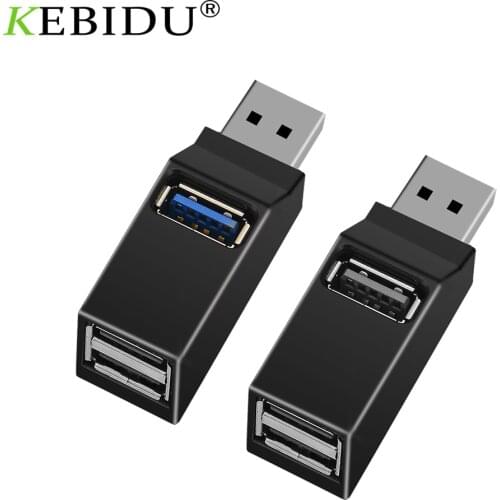 KEBIDU Mini 3 Ports USB 3.0 Hub High Speed Data Transfer Splitter Box Adapter For MacBook Pro PC Laptop Multi-port USB Hub