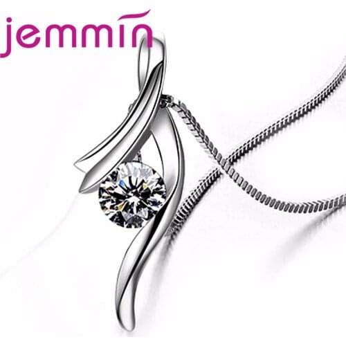 Classic Charm Irreguar Clear Cubic Zircon Pendant 925 Sterling Silver Necklace For Mother Famous Design Fast Shipping
