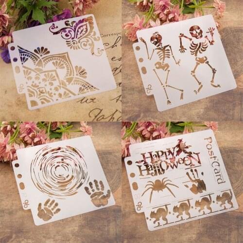 4pc Palm Of Hand Stencils Supplies Painting Template DIY Scrapbooking Diary Coloring Embossing Stamp Album Card Reusable 14*13cm