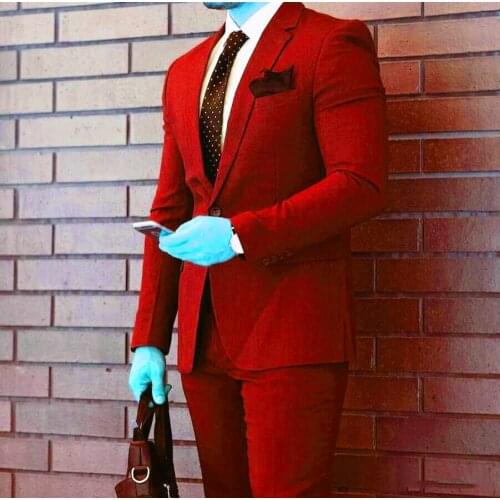 Handsome Groomsmen Notch Lapel Groom Tuxedos Mens Wedding Dress Man Jacket Blazer Prom Dinner (Jacket+Pants+Tie) A081