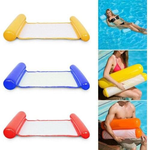 Summer Water Hammock Recliner Foldable Inflatable Row Air Mattress Swimming Pool Mats Beach Floating Cushion Sleeping Bed Chair