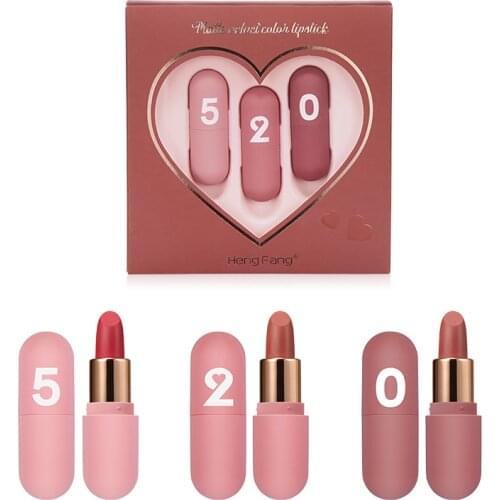 Mini Matte Lip Makeup Set Velvet Silky Moisturizing 12pcs/set Lipstick 3pcs/set Lip Gloss Women Lip Maquillaje Gift Box TSLM1