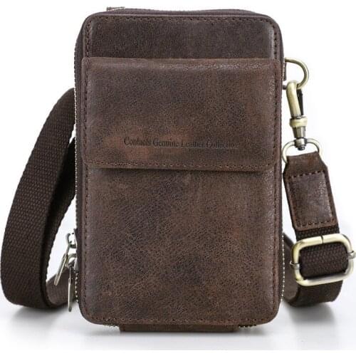 Fashion Casual Men Shoulder Bag Vintage Crossbody Bags High Quality Male Bag Genuine Leather Handbag Capacity Men Messenger Bags