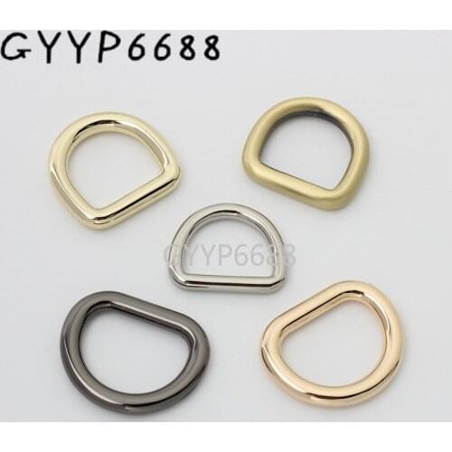 10-30pcs 3 sizes 5 colors 20mm 21mm 24mm die casting polished closed d ring for backpack connector D ring purse hardware