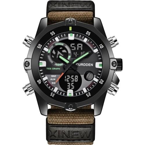 CURDDEN Mens Brand Chronograph Business Watch Fashion Nylon Band Stopwatch Multifunction Sports Watches Relogios Masculinos 2021