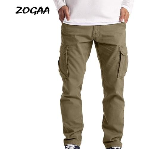ZOGAA Pant Men Spring Autumn Mens Casual Young Overall Multi-pocket Straight Trouser Trendy Loose Streetwear Chic New All-match