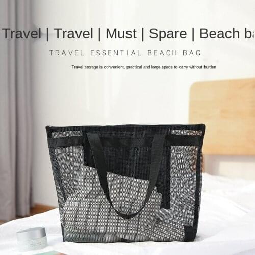 New Mesh Beach Bag Travel One-shoulder Bath Storage Bag Clothes Dry and Wet Separation Bag Out Wash Bag