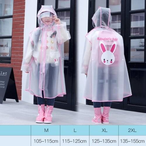Cute Bear Fashion EVA Children Raincoat Thickened Waterproof Rain Coat Kids Clear Transparent Tour Waterproof Rainwear Suit