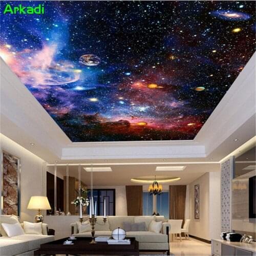 Custom Mural 3D Nebulae Night Sky Ceilings Wall Bedroom TV Backgrounds Galaxy Theme Wallpapers Universe Star Sky Ceiling Hotel