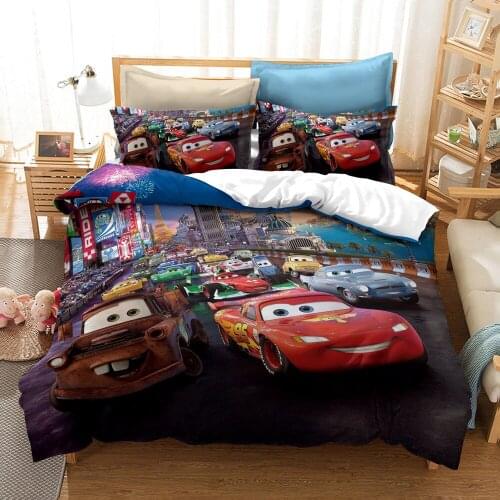 Disney Lightning McQueen Cars Bed Linens 3d Bedding Set Single Size Boys Duvet/quilt cover Child Home Decor Bedclothes Cartoon