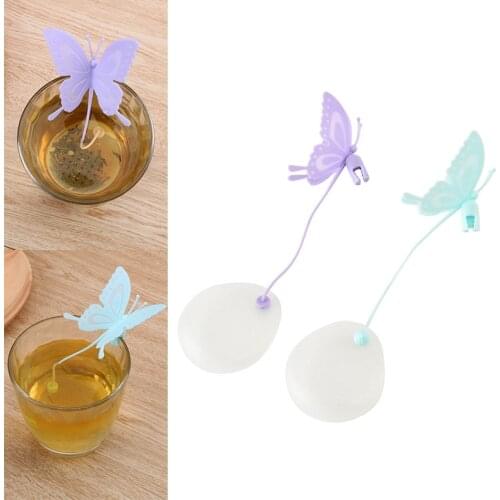 Butterfly Shaped Tea Bag Strainer Silicone Holder Reuseable Tea Infuser Food Safe Filter Strainer Kitchen Accessories Tea Tools